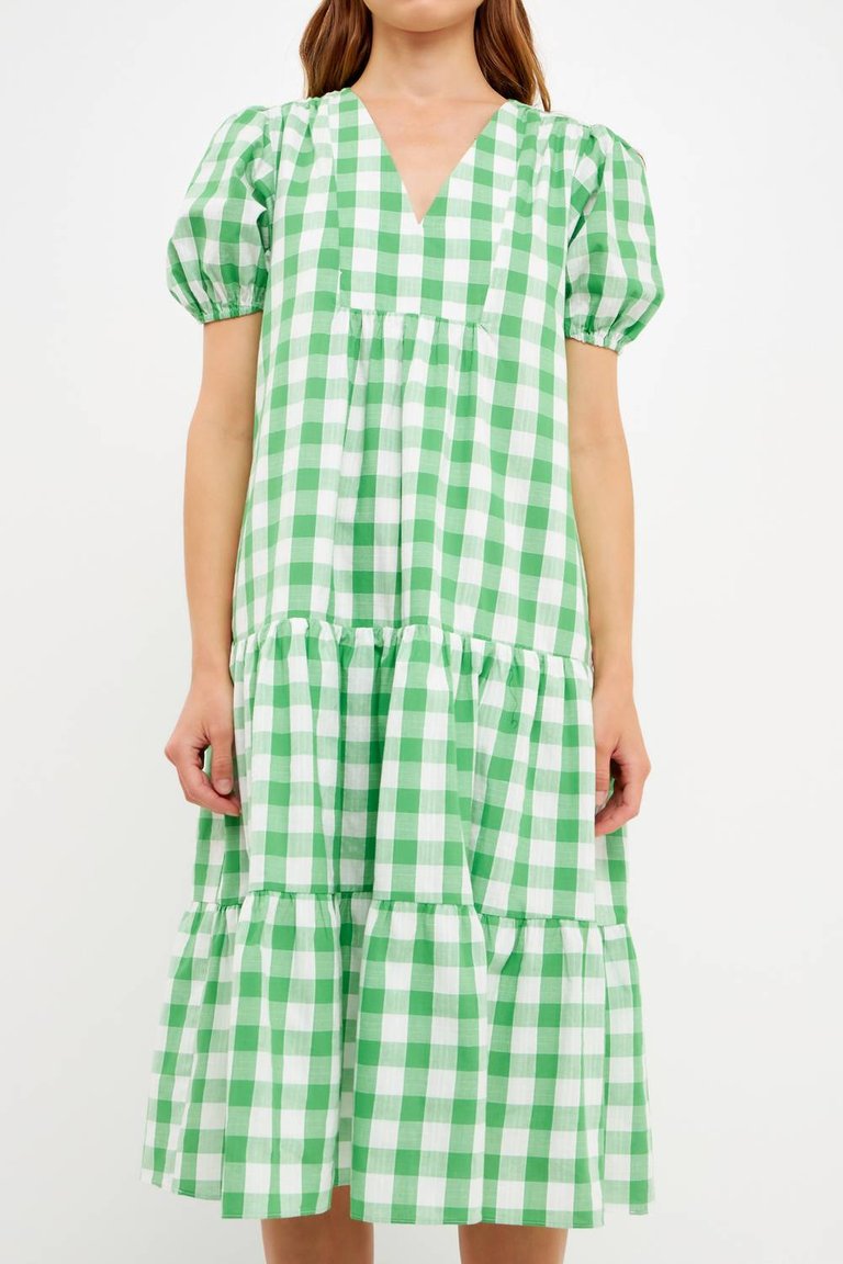 Gingham Midi Dress