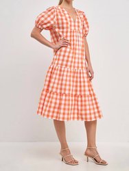 Gingham Midi Dress