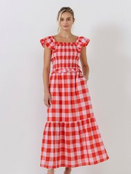 Gingham Midi Skirt