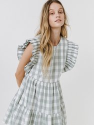 Gingham Mini Dress - Sage