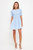 Gingham Puff Sleeve Mini Dress - Ocean Blue