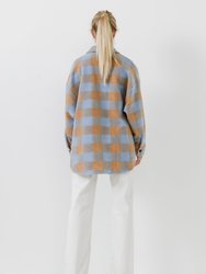 Gingham Shacket with Front Double Pockets