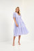 Gingham Tiered Midi Dress with Bow Tie Sleeves