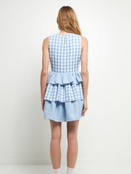 Gingham Tiered Mini Dress