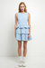 Gingham Tiered Mini Dress - Ocean Blue