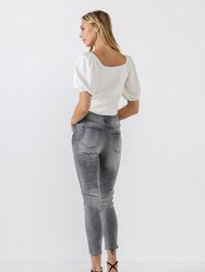 High Waist Skinny Jeans - Grey