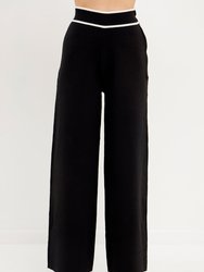 High-Waisted Wide-Leg Knit Pants