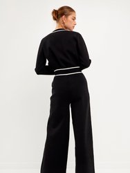 High-Waisted Wide-Leg Knit Pants