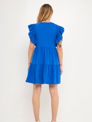 Knit Ruffled Mini Dress