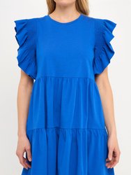 Knit Ruffled Mini Dress