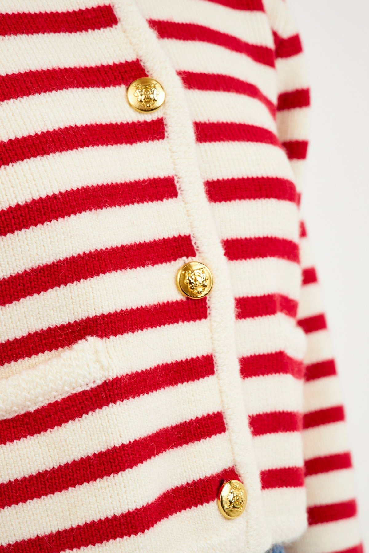 English Factory Knit Striped Sweater Cardigan
