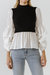 Knit Woven Combo Top