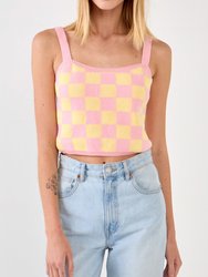 Knitted Checker Tank Top