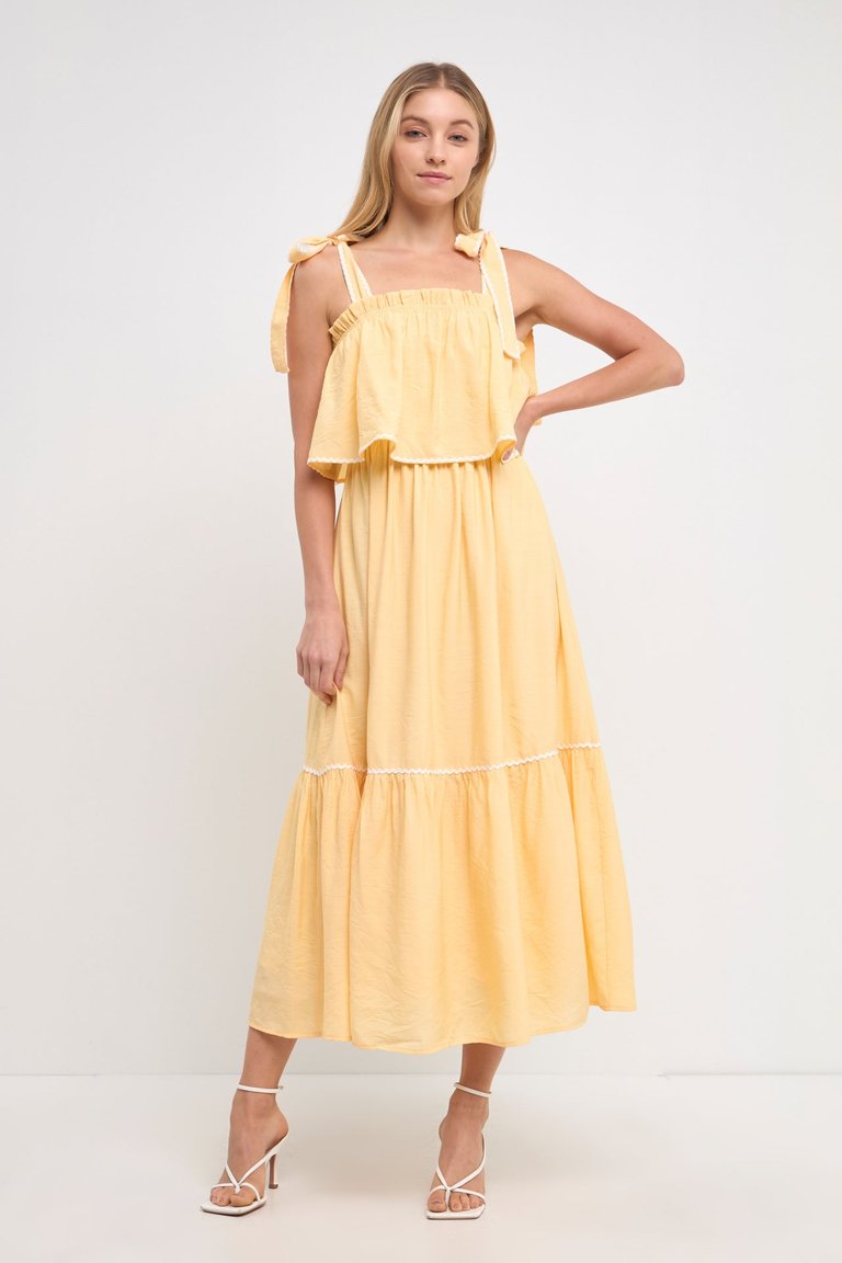 Midi Dress with Tied Shoulder Strap