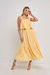 Midi Dress with Tied Shoulder Strap - Yellow