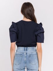 Mini Ruffle Puff Sleeve T-Shirt