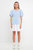 Mixed Media Knit Mini Dress - Powder Blue/White