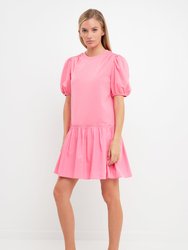 Mixed Media Mini Dress - Pink