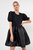 Mixed Media Organza Mini Dress - Black