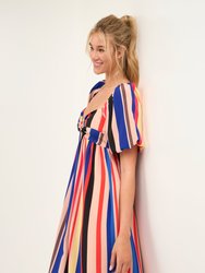 Multi Color Stripe Maxi Dress - Multi