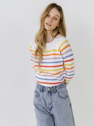Multi-colored Striped Sweater - White/Multi