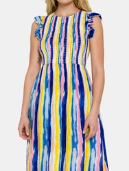 Multi Stripe Midi Dress