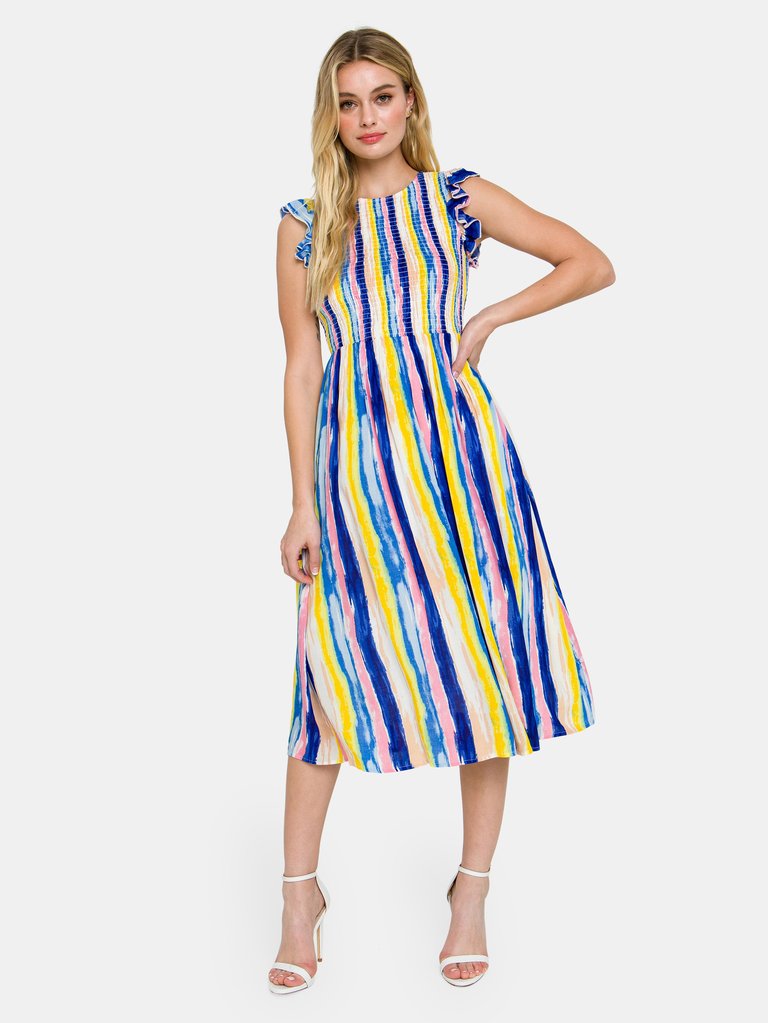 Multi Stripe Midi Dress