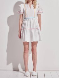 Parker Piped Dress - White