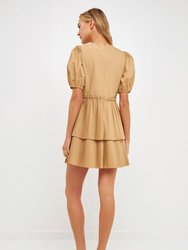 Pleated Tiered Mini Dress