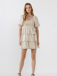 Polka Dot Lurex Multi Tiered Mini