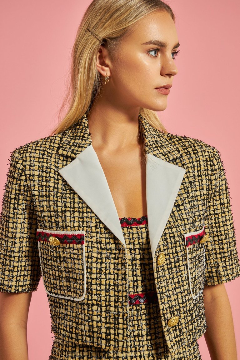 Premium Cropped Tweed Jacket