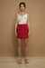 Premium Tweed Mini Skirt - Red