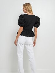 Puff Sleeve Peplum Top