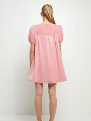 Puff Sleeve Sequin Mini Dress