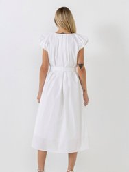 Puffy Sleeve Midi Dress