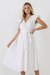 Puffy Sleeve Midi Dress - White