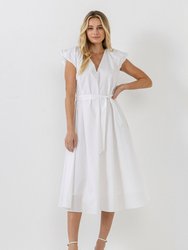 Puffy Sleeve Midi Dress