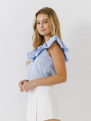 Ruffle at Neckline Top