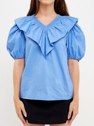 Ruffle Puff Sleeve Top