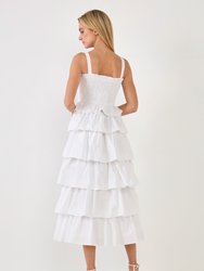 Ruffle Tiered Maxi Dress with Ties