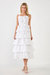 Ruffle Tiered Maxi Dress with Ties - White