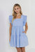 Ruffled Dreess with Smocking Detail - Powder Blue