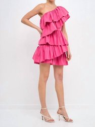 Ruffled Shoulder Mini Dress