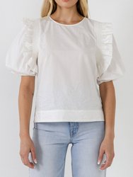 Ruffled Top With Smocking Detail