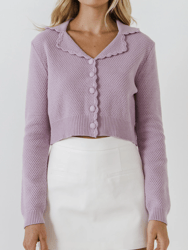 Scallop Edge Cropped Cardigan