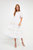 Scalloped Edge Midi Dress - White Multi