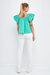 Scalloped Hem Ruffle Detail Top