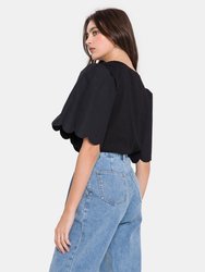 Scalloped Sleeve Top