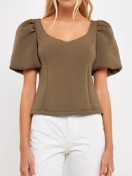 Scuba Puff Sleeve Top