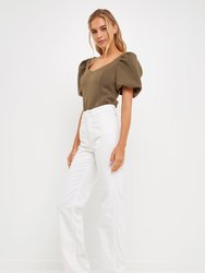 Scuba Puff Sleeve Top